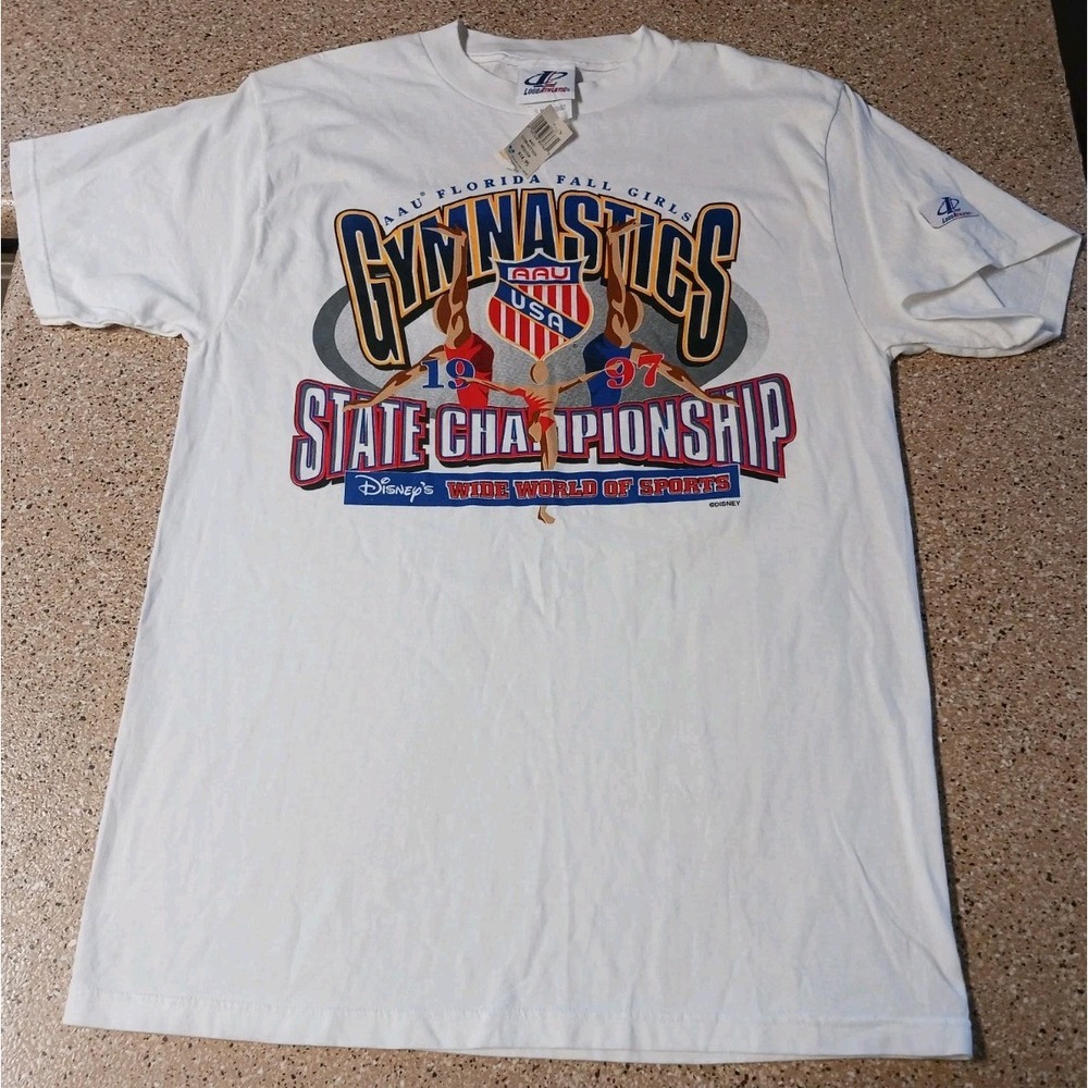 Vintage 1997 Disney Girl's Gymnastics Florida State Championship T-Shirt Size M